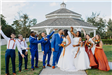 Wedding Party Group Photo in Front of Gazebo