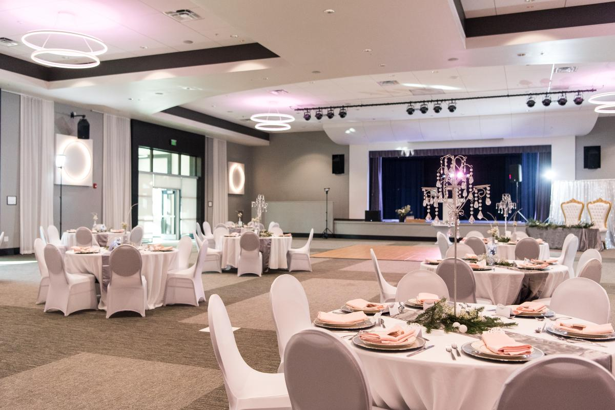 Several Table Set up Spread Throughout the Grand Ballroom