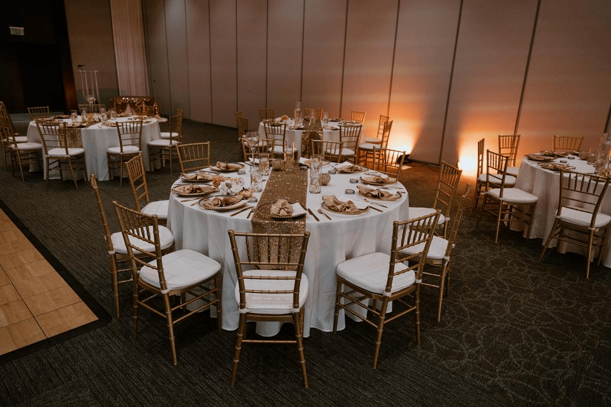 Tables Set up Around the Dance Floor